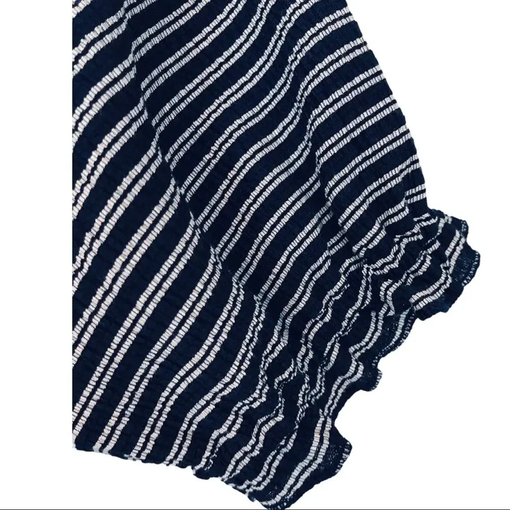 Madewell Texture & Thread Navy Stripe Peasant Top - Picture 10 of 13